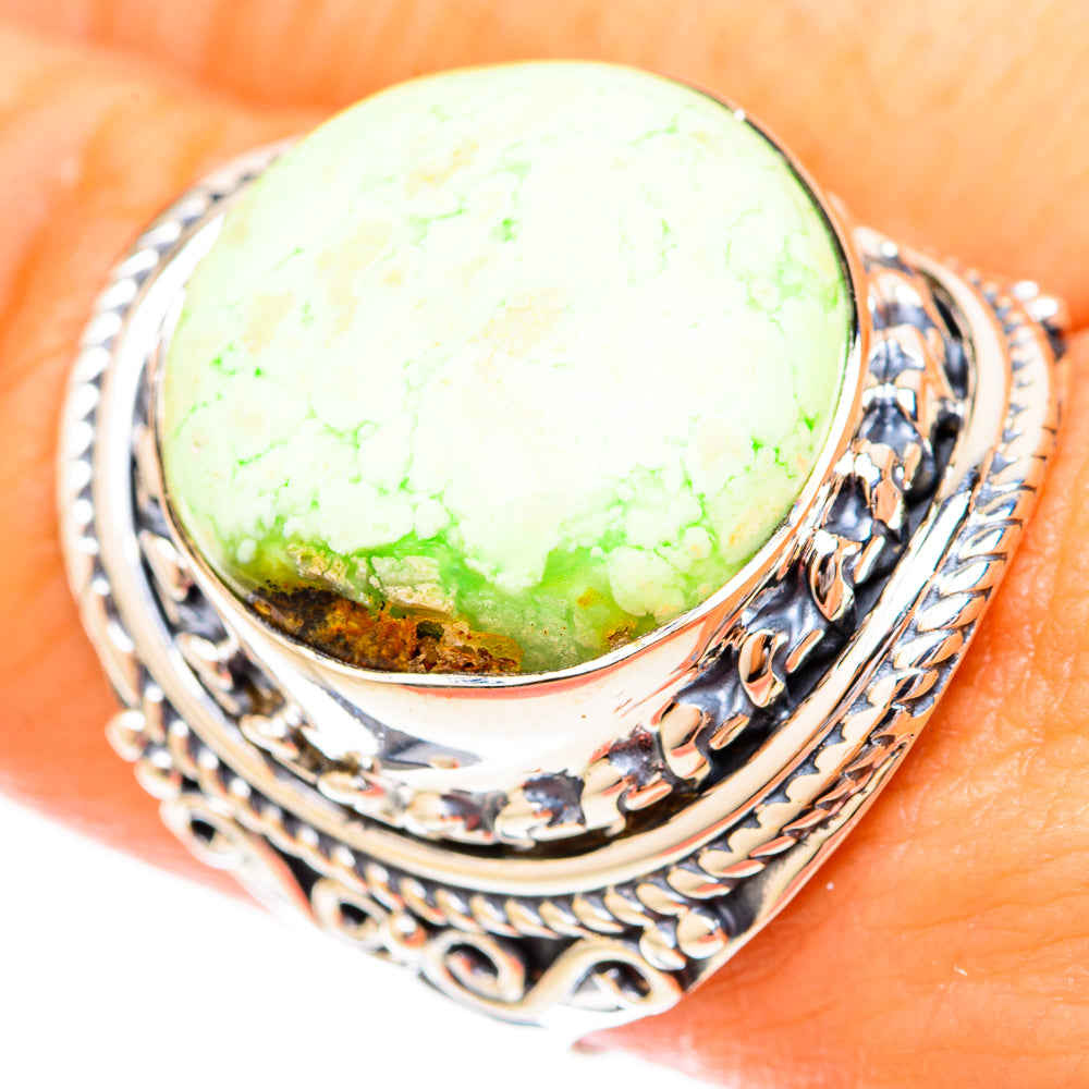 Lemon Chrysoprase Rings handcrafted by Anasilvercos - RING121190