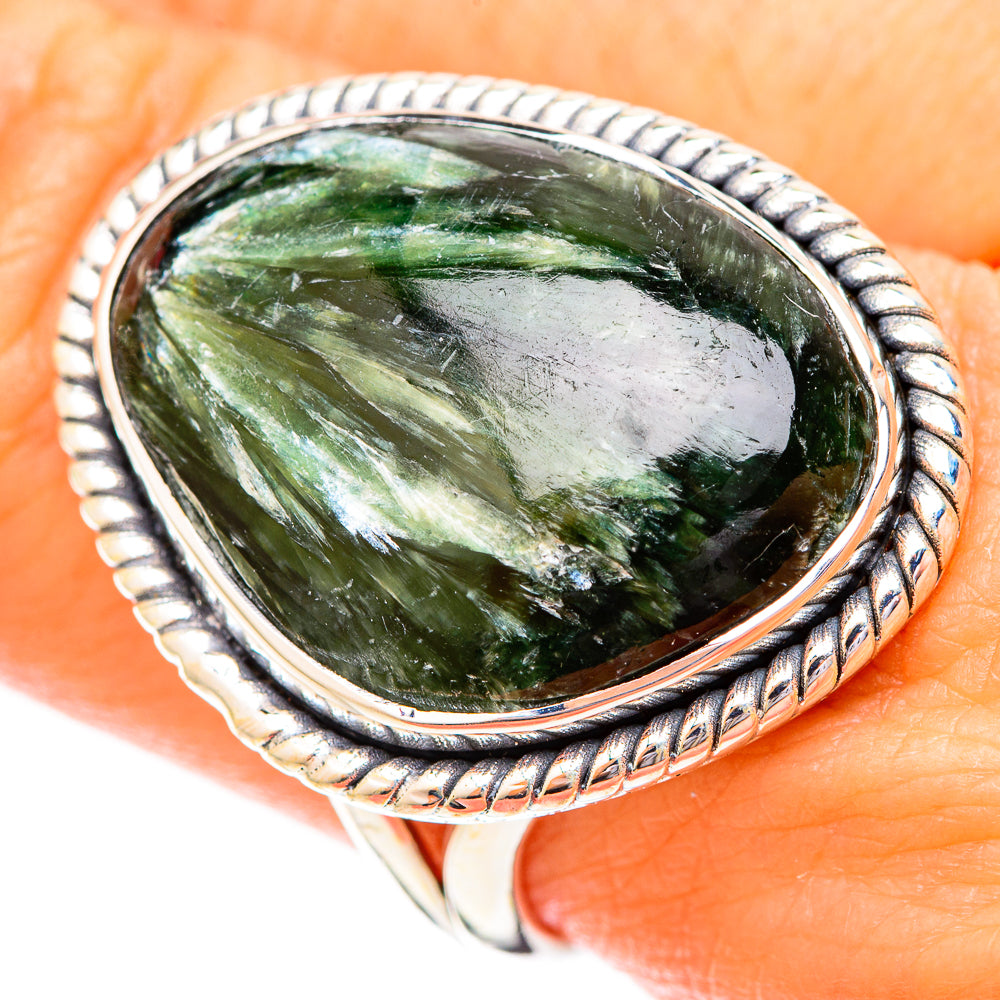 Seraphinite Rings handcrafted by Anasilvercos - RING121193
