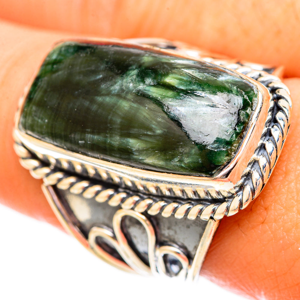 Seraphinite Rings handcrafted by Anasilvercos - RING121197