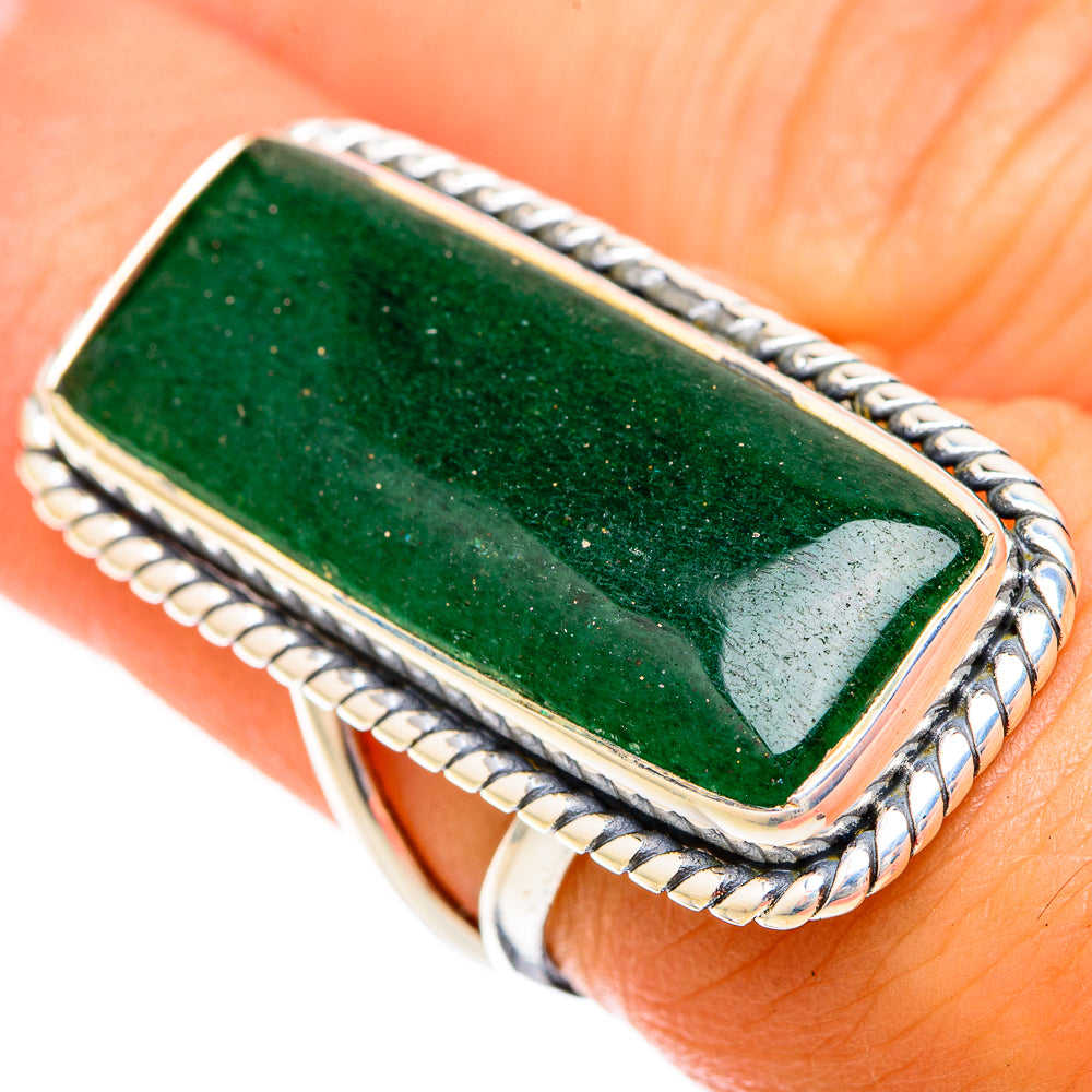 Green Aventurine Rings handcrafted by Anasilvercos - RING121198