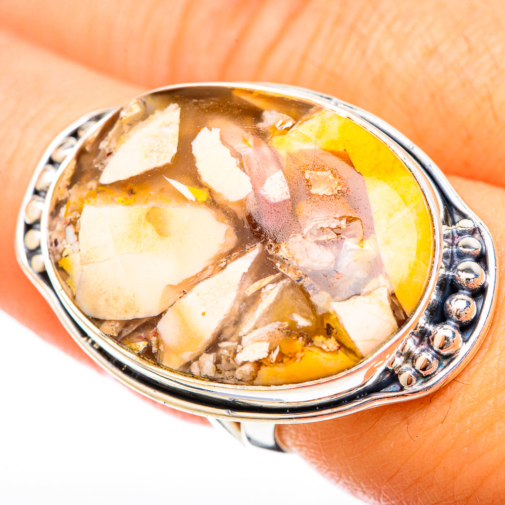 Brecciated Mookaite Rings handcrafted by Anasilvercos - RING121206