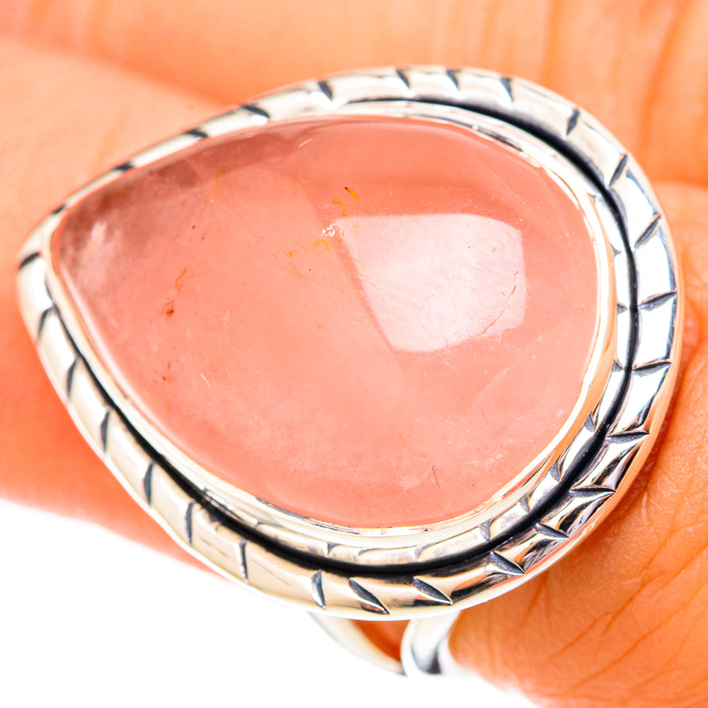 Rose Quartz Rings handcrafted by Anasilvercos - RING121209