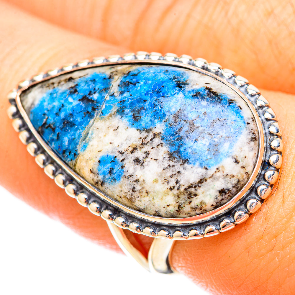 K2 Blue Azurite Rings handcrafted by Anasilvercos - RING121233