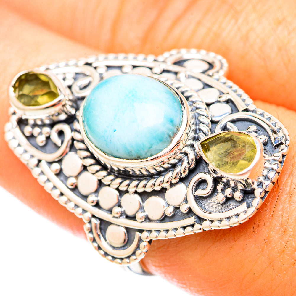Larimar Rings handcrafted by Anasilvercos - RING121235