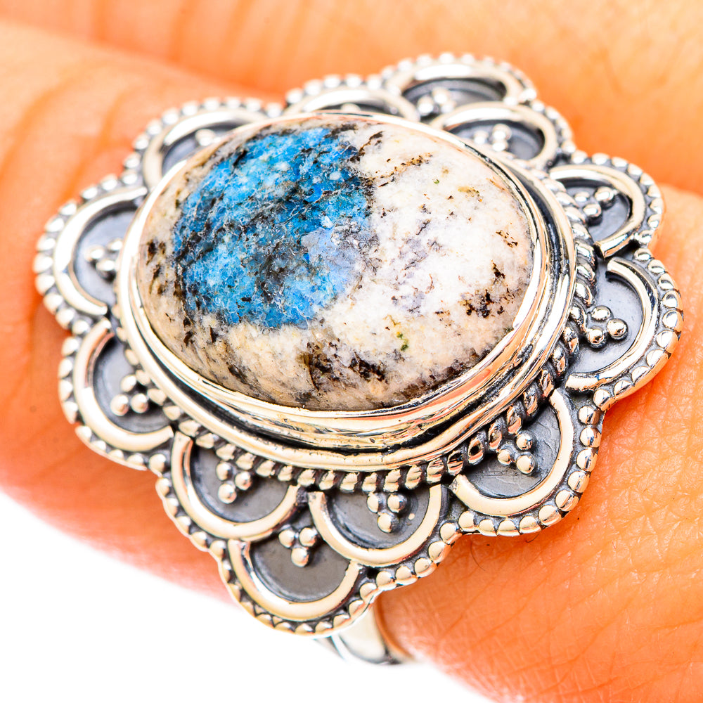 K2 Blue Azurite Rings handcrafted by Anasilvercos - RING121239