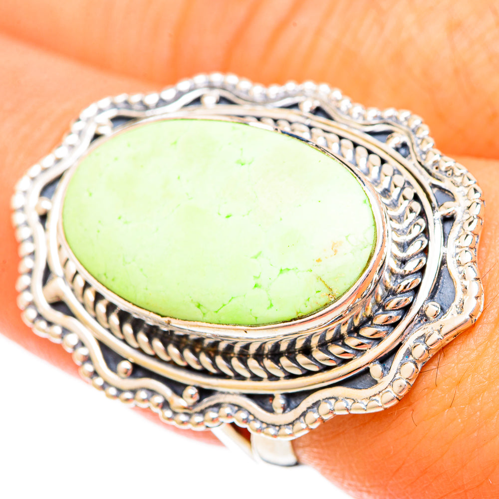 Lemon Chrysoprase Rings handcrafted by Anasilvercos - RING121241