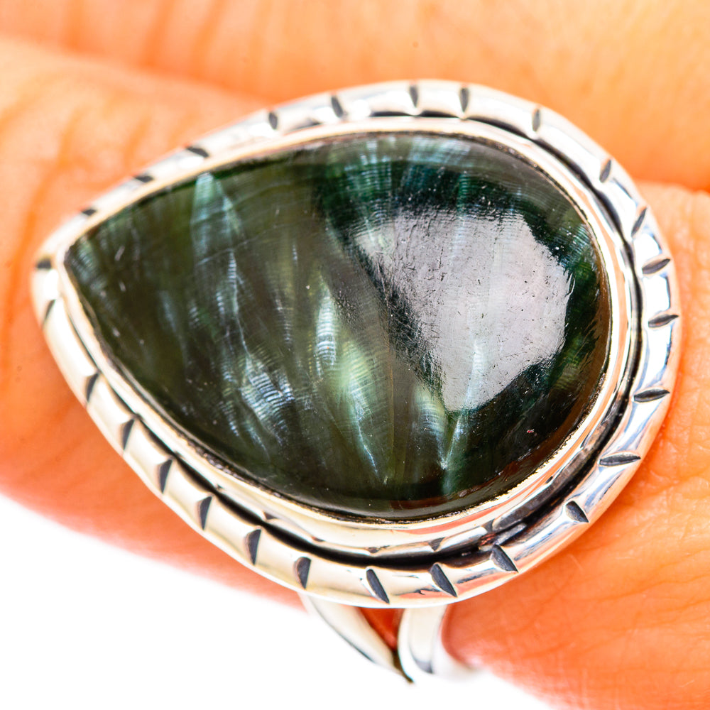Seraphinite Rings handcrafted by Anasilvercos - RING121249