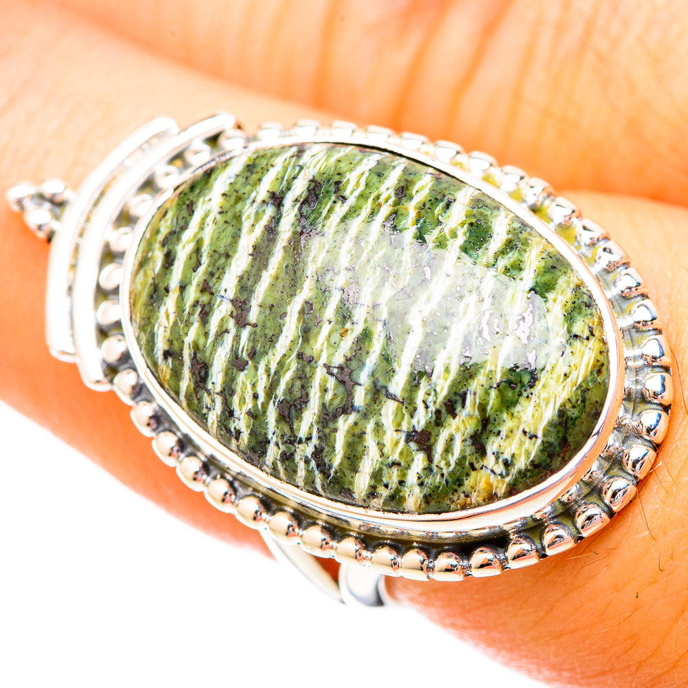 Green Swiss Opal Rings handcrafted by Anasilvercos - RING121250