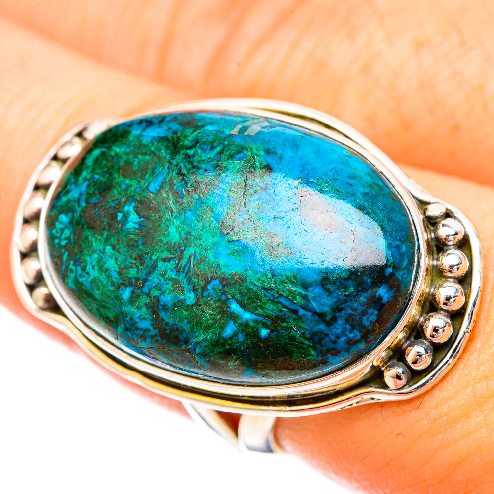 Malachite In Chrysocolla Rings handcrafted by Anasilvercos - RING121273