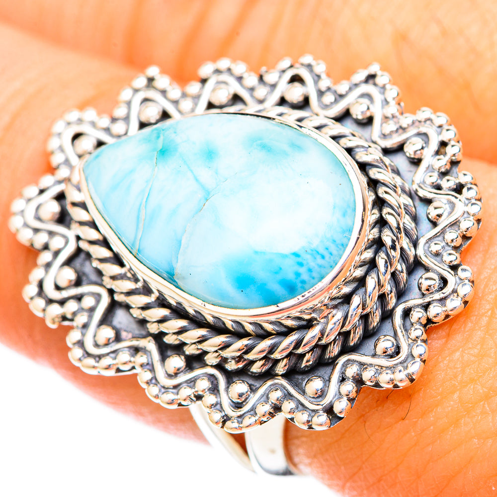 Larimar Rings handcrafted by Anasilvercos - RING121285