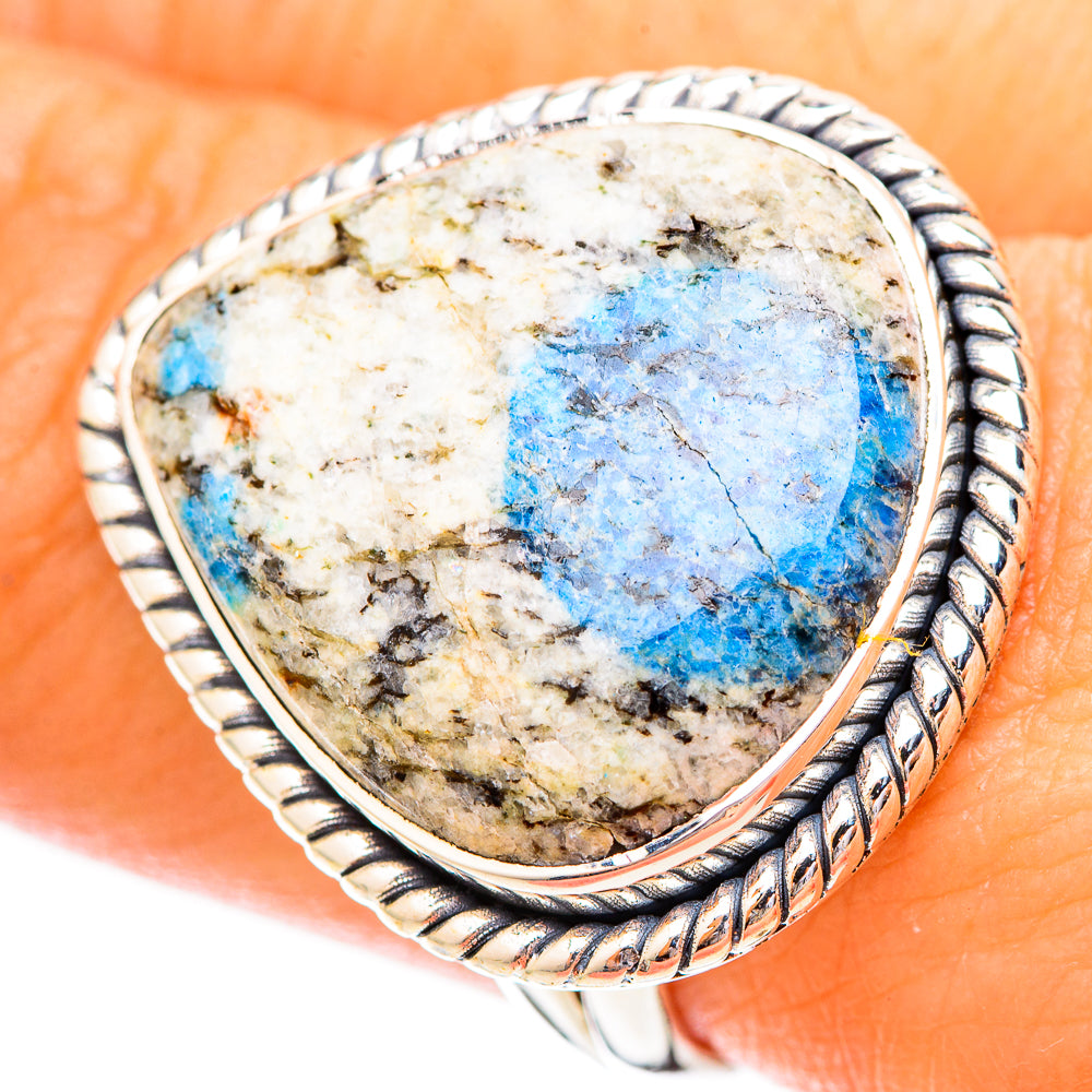K2 Blue Azurite Rings handcrafted by Anasilvercos - RING121288