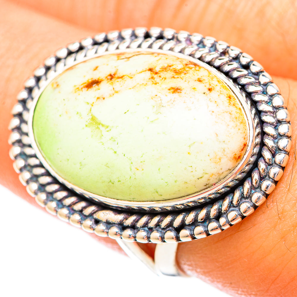 Lemon Chrysoprase Rings handcrafted by Anasilvercos - RING121292