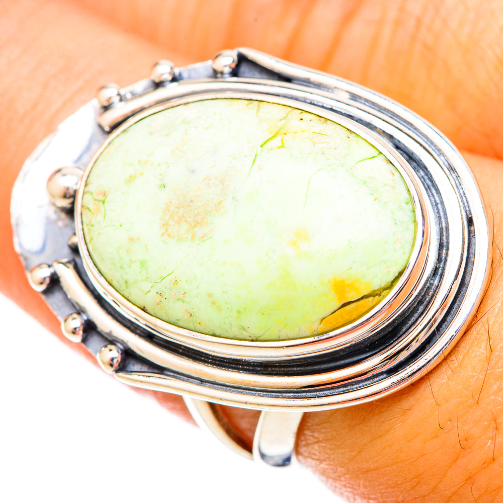 Lemon Chrysoprase Rings handcrafted by Anasilvercos - RING121296