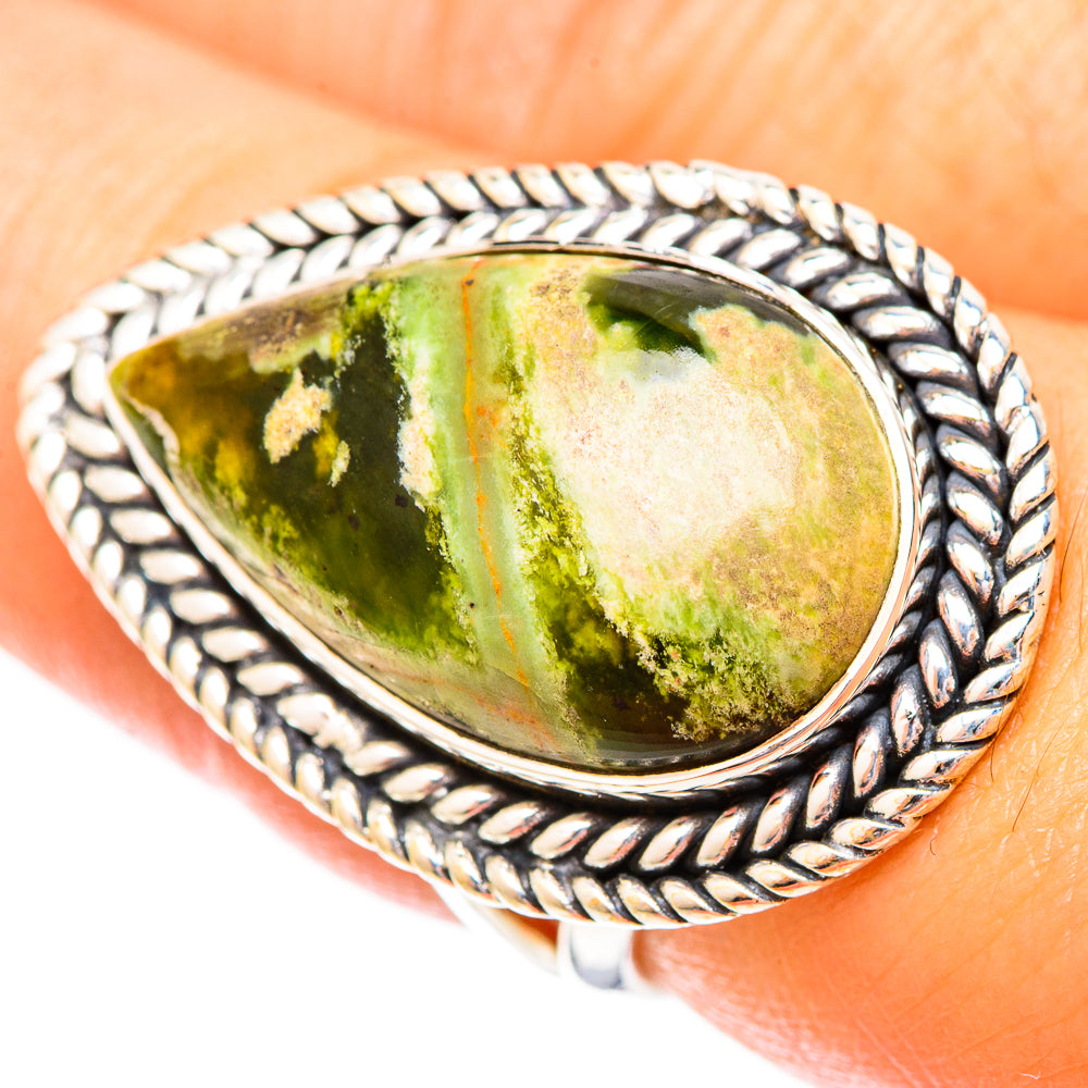 Australian Green Opal Rings handcrafted by Anasilvercos - RING121298