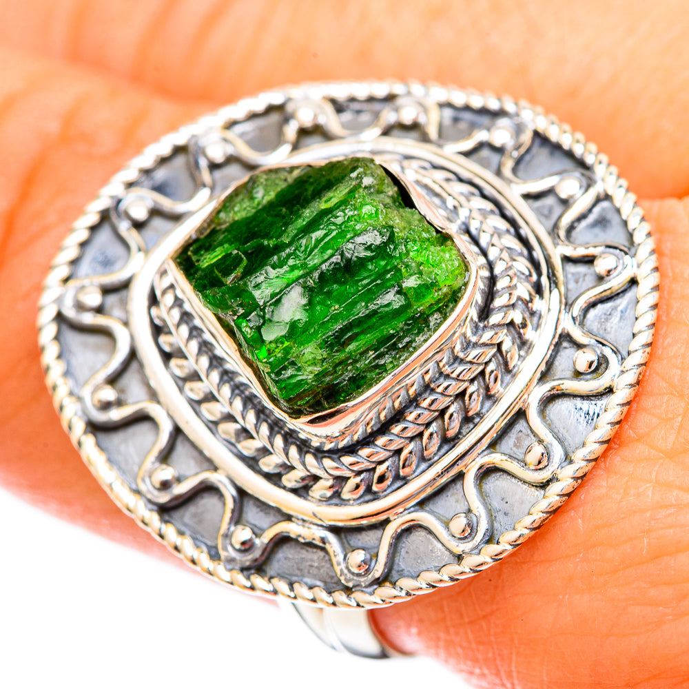 Chrome Diopside Rings handcrafted by Anasilvercos - RING121301