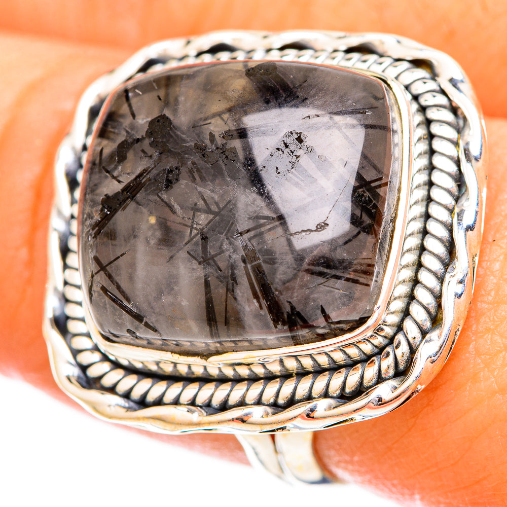 Tourmalinated Quartz Rings handcrafted by Anasilvercos - RING121314