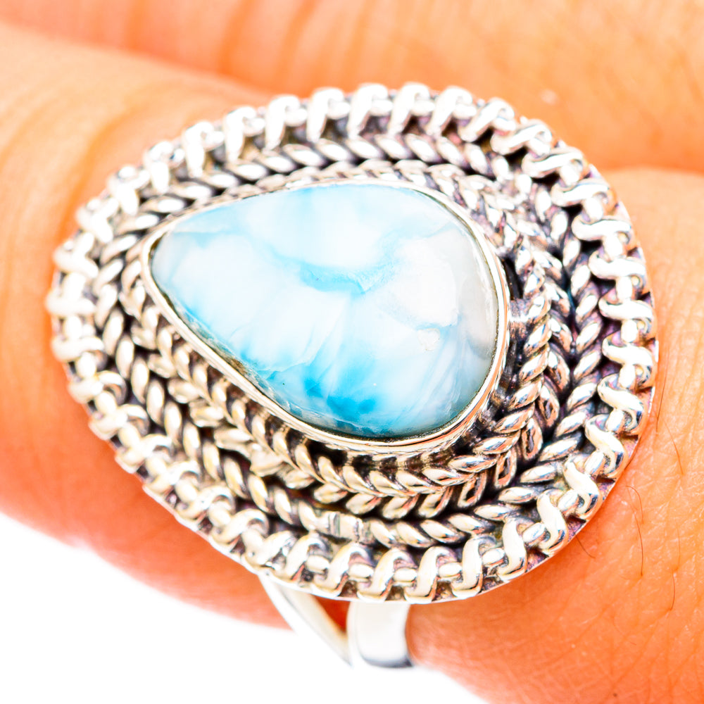 Larimar Rings handcrafted by Anasilvercos - RING121335