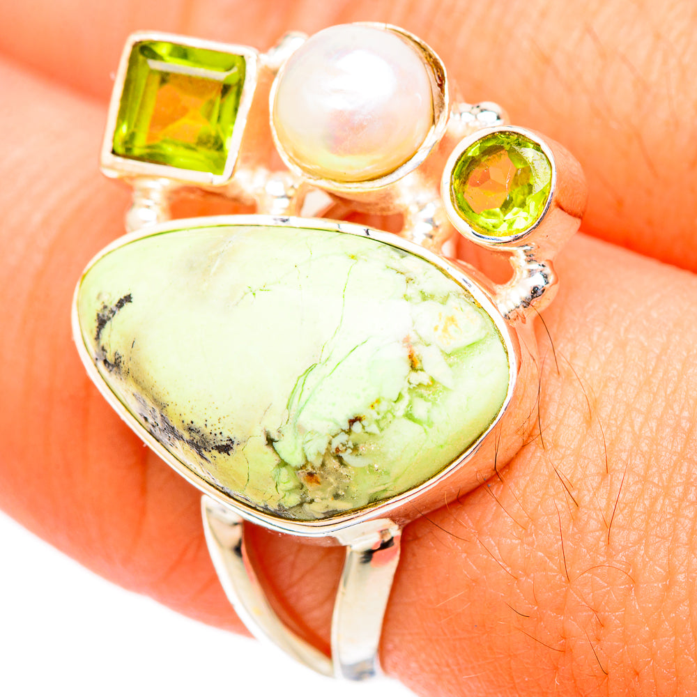 Lemon Chrysoprase Rings handcrafted by Anasilvercos - RING121336