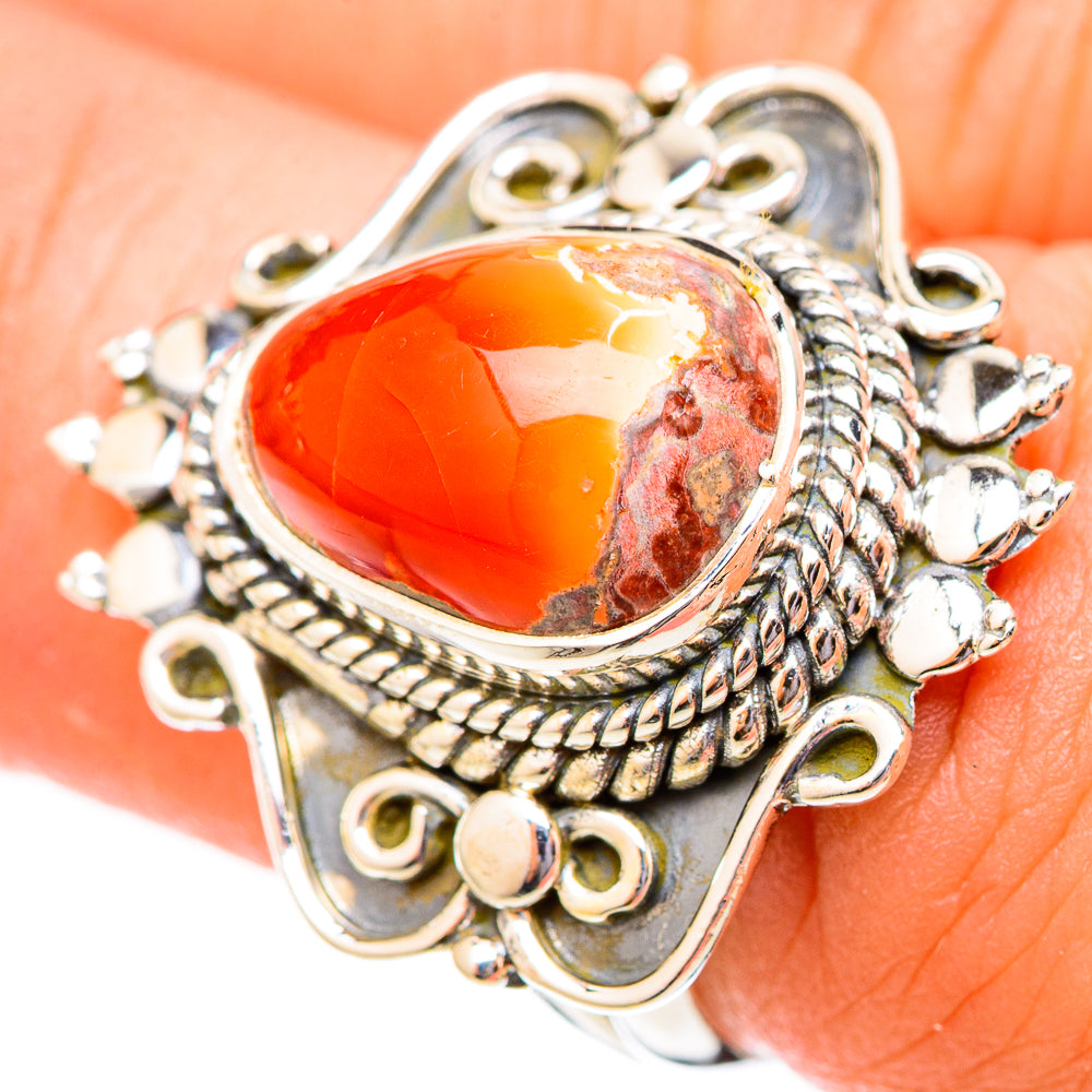 Mexican Fire Opal Rings handcrafted by Anasilvercos - RING121359