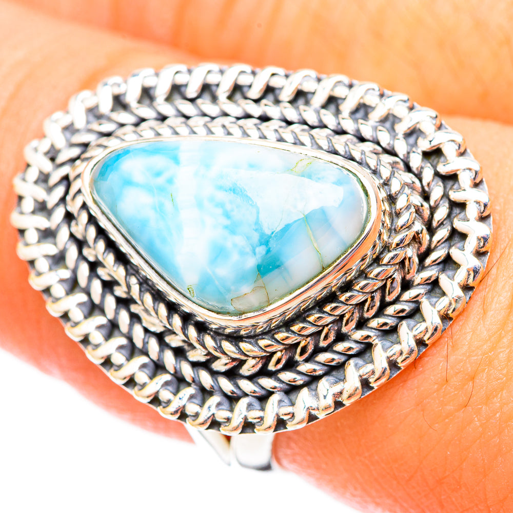 Larimar Rings handcrafted by Anasilvercos - RING121362