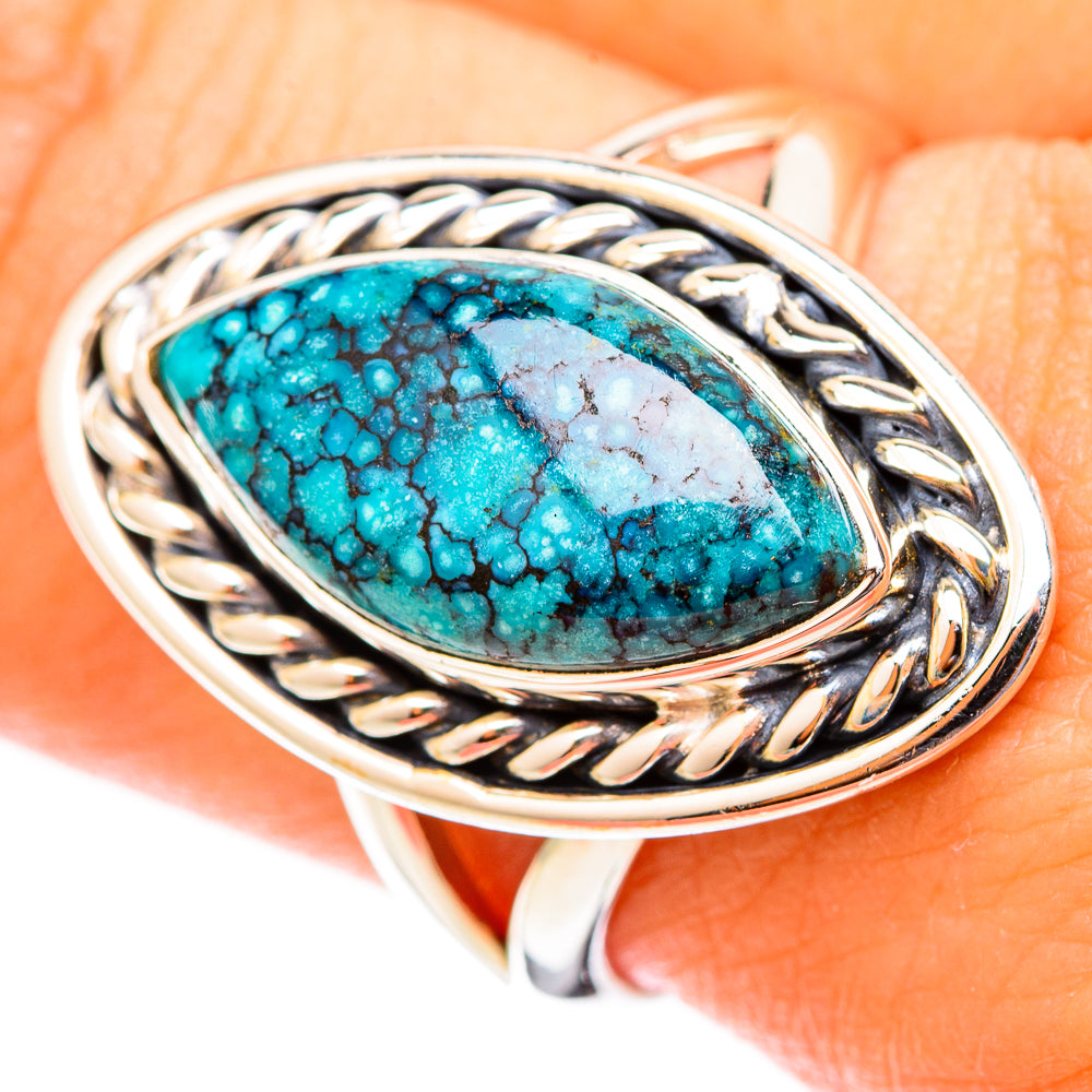 Tibetan Turquoise Rings handcrafted by Anasilvercos - RING121366