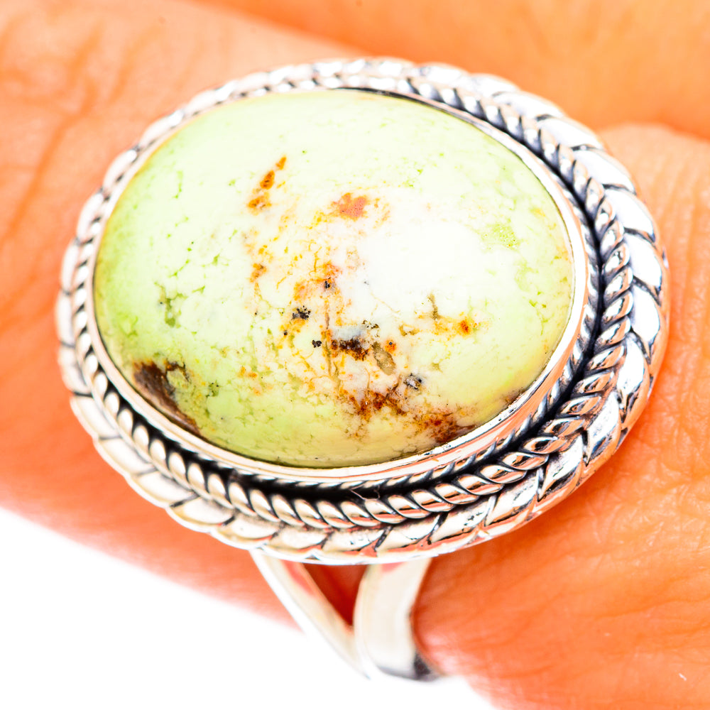 Lemon Chrysoprase Rings handcrafted by Anasilvercos - RING121369