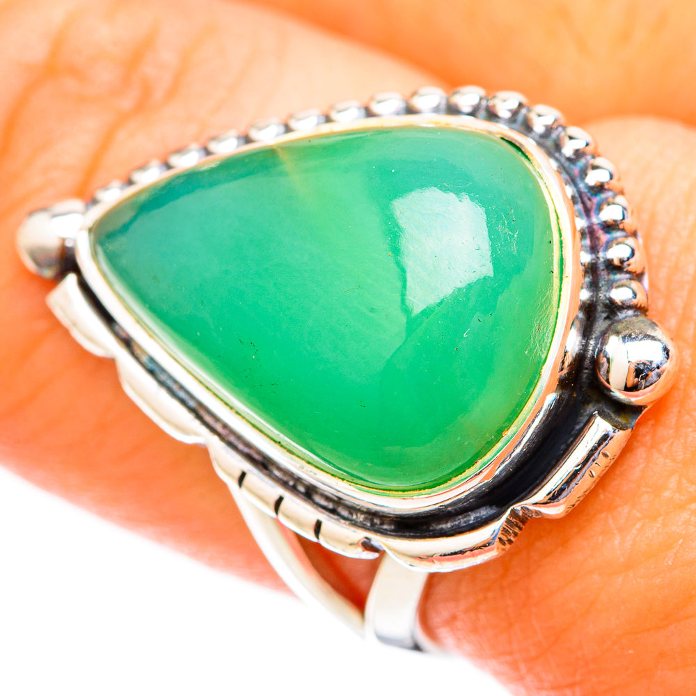 Chrysoprase Rings handcrafted by Anasilvercos - RING121370