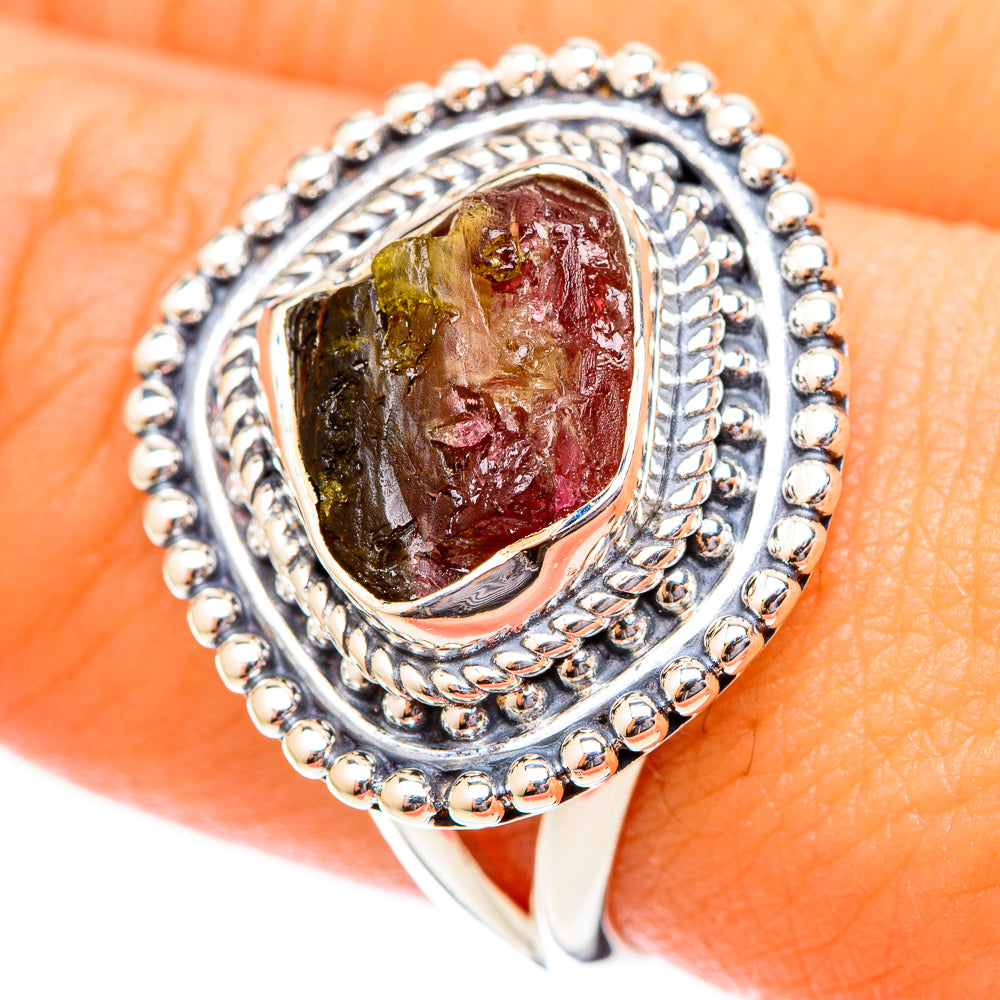 Watermelon Tourmaline Rings handcrafted by Anasilvercos - RING121392