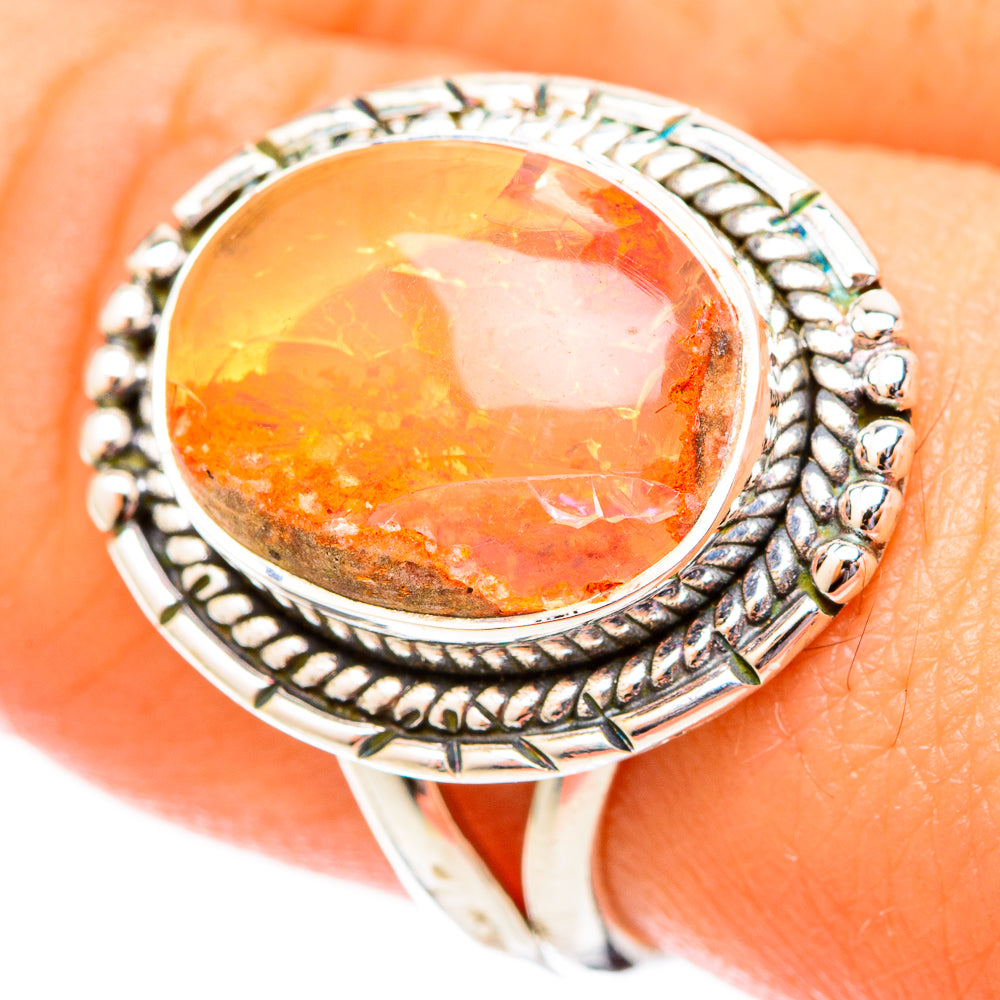 Mexican Fire Opal Rings handcrafted by Anasilvercos - RING121394