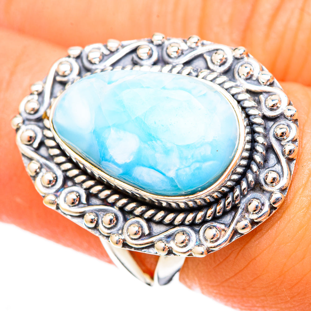 Larimar Rings handcrafted by Anasilvercos - RING121395