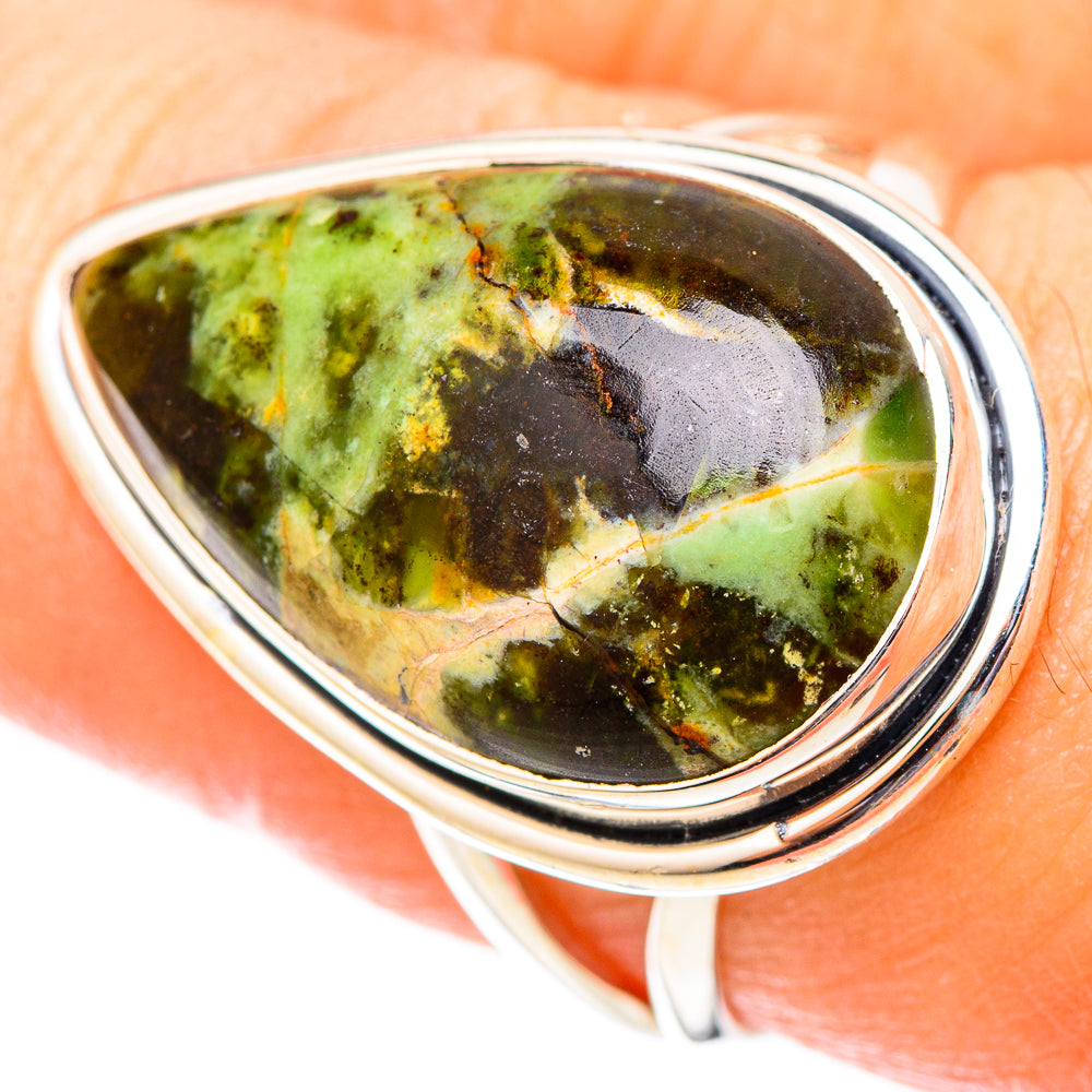 Australian Green Opal Rings handcrafted by Anasilvercos - RING121404