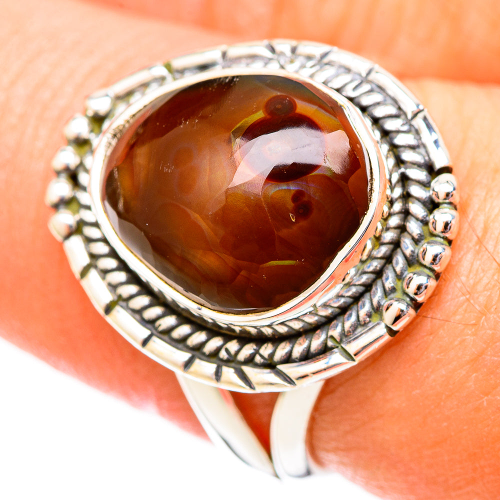 Mexican Fire Agate Rings handcrafted by Anasilvercos - RING121407