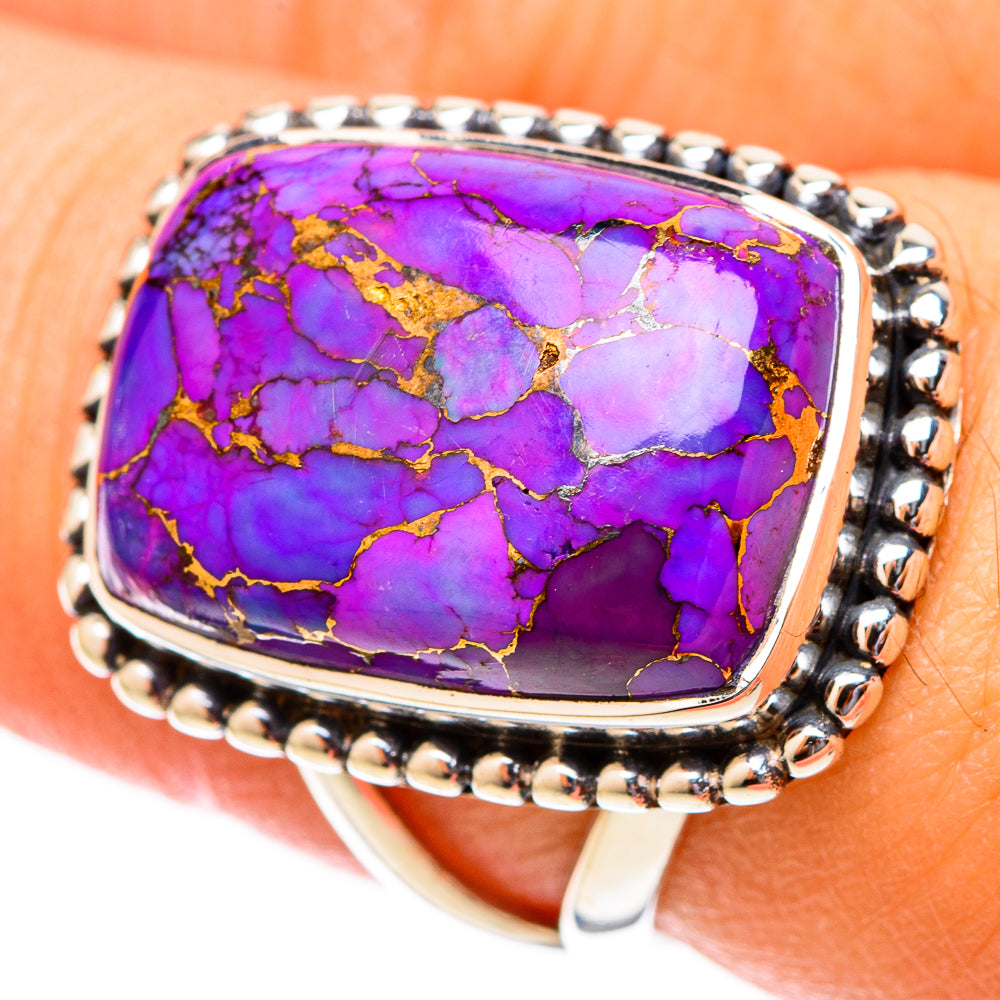 Purple Copper Composite Turquoise Rings handcrafted by Anasilvercos - RING121412