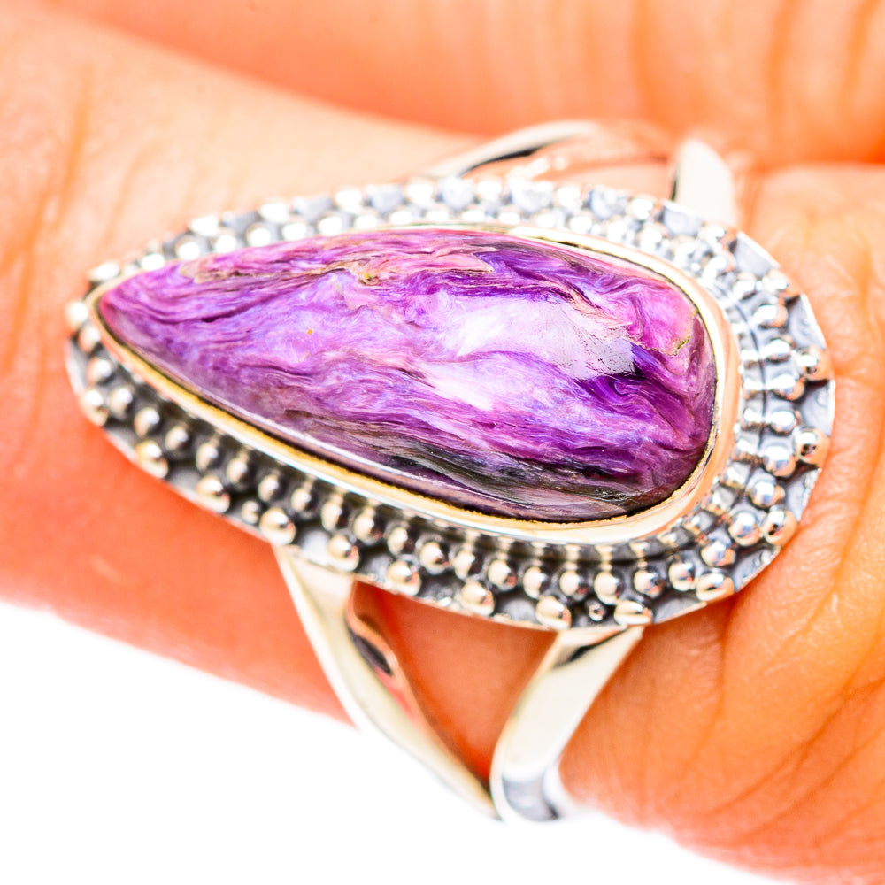 Charoite Rings handcrafted by Anasilvercos - RING121413