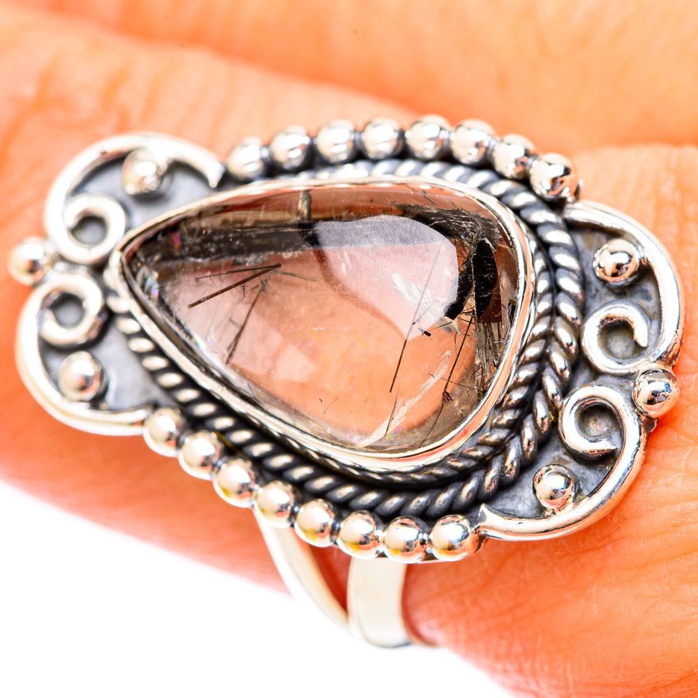 Tourmalinated Quartz Rings handcrafted by Anasilvercos - RING121415