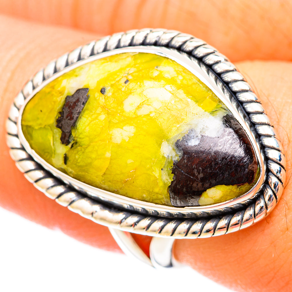 Lizardite Rings handcrafted by Anasilvercos - RING121423