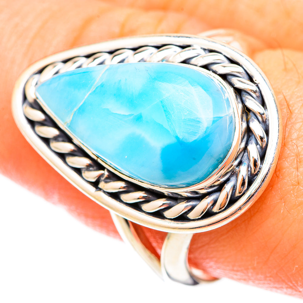 Larimar Rings handcrafted by Anasilvercos - RING121425