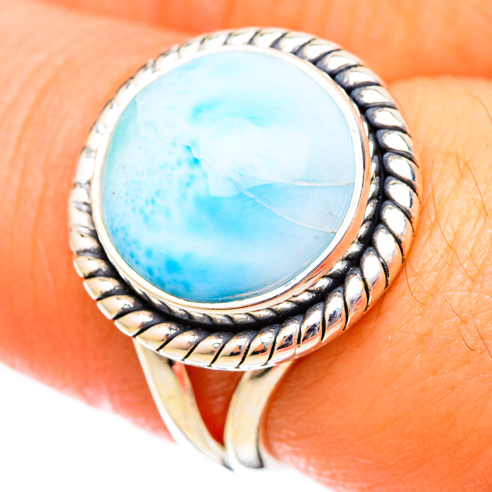 Larimar Rings handcrafted by Anasilvercos - RING121428