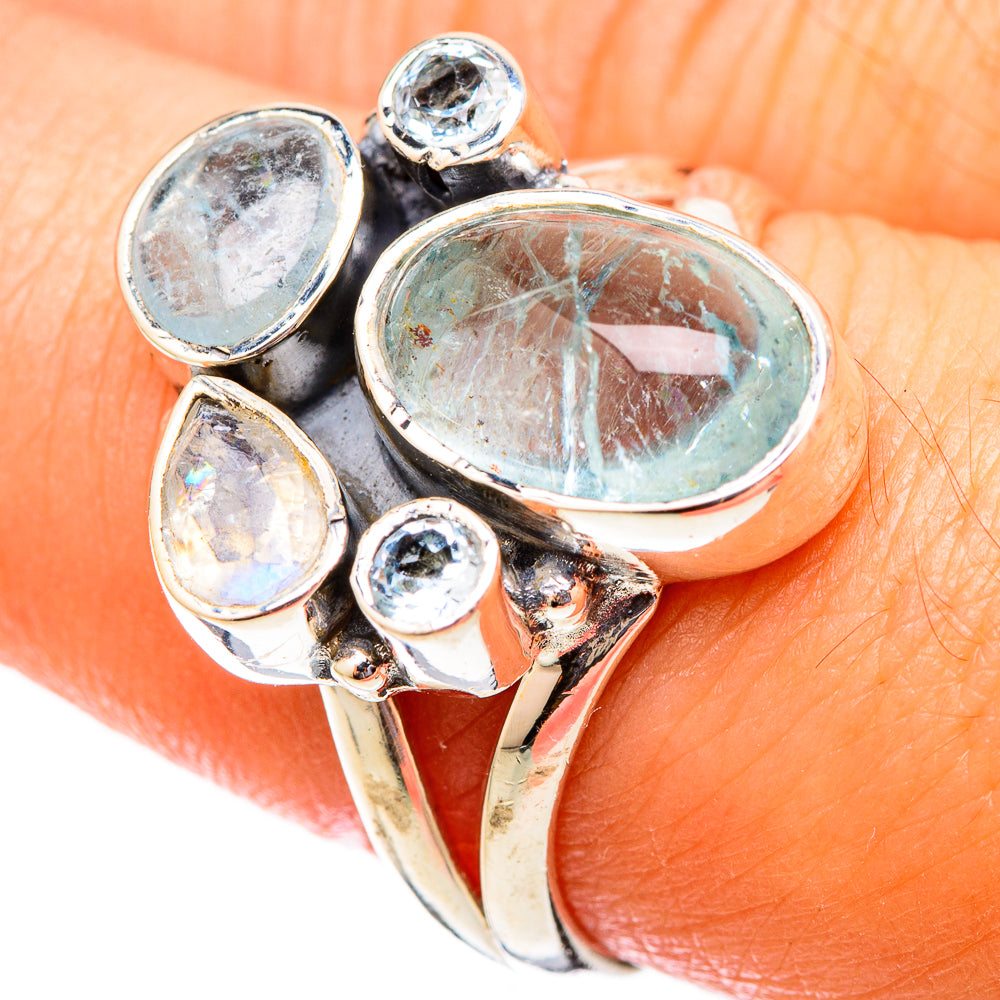 Aquamarine Rings handcrafted by Anasilvercos - RING121429
