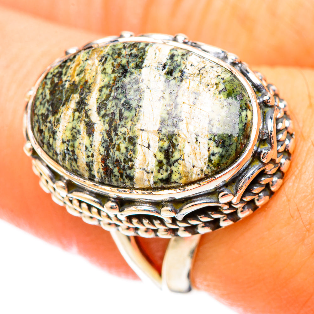 Green Swiss Opal Rings handcrafted by Anasilvercos - RING121434