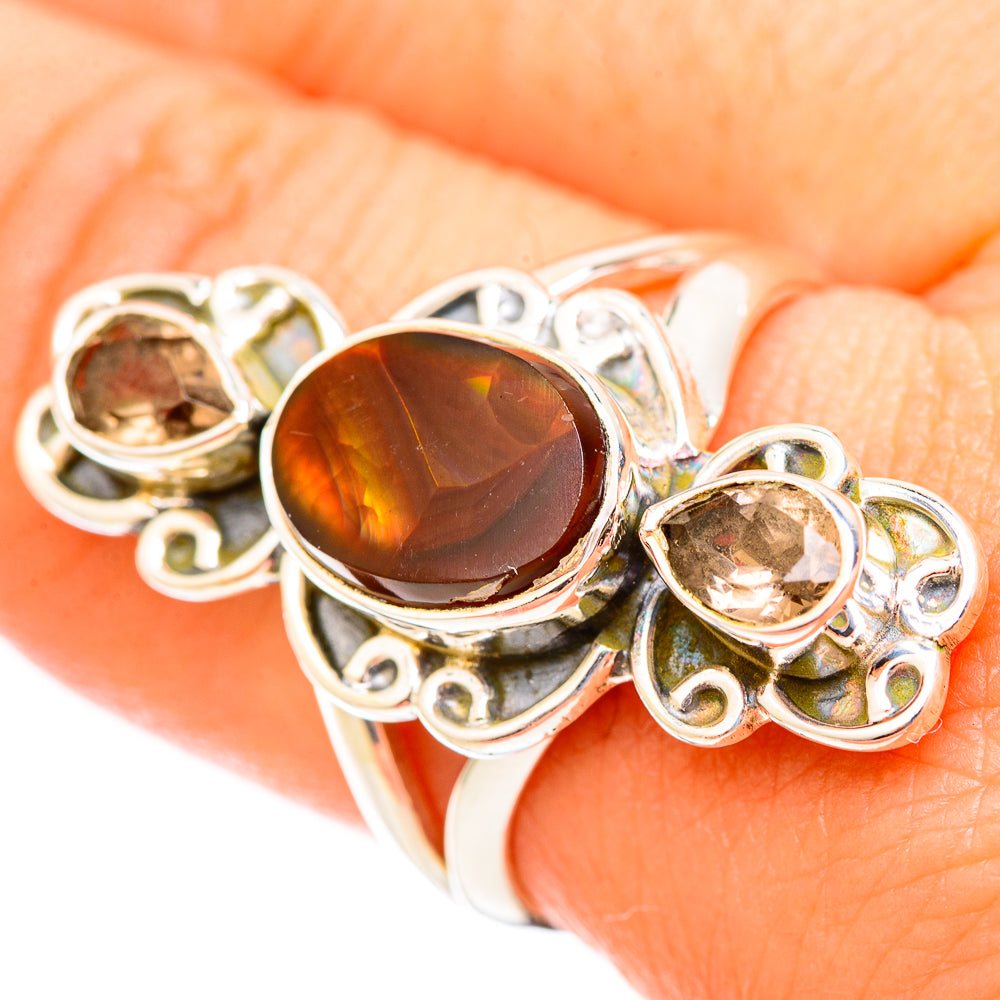Mexican Fire Agate Rings handcrafted by Anasilvercos - RING121436
