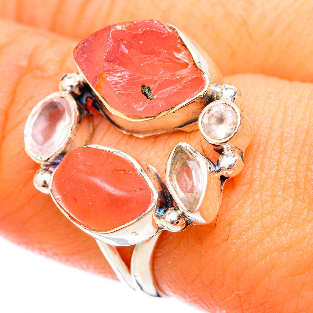 Rose Quartz Rings handcrafted by Anasilvercos - RING121441