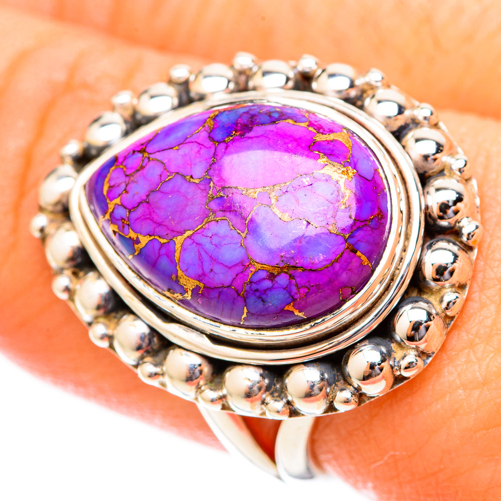 Purple Copper Composite Turquoise Rings handcrafted by Anasilvercos - RING121442