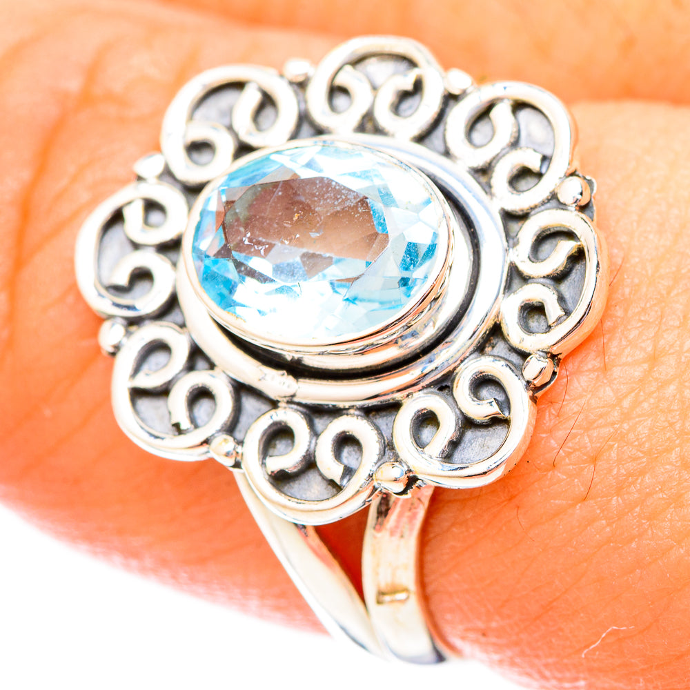 Blue Topaz Rings handcrafted by Anasilvercos - RING121453