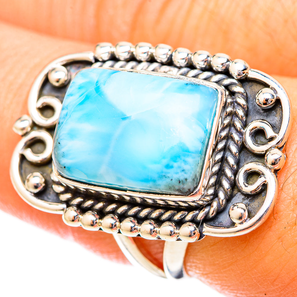Larimar Rings handcrafted by Anasilvercos - RING121457