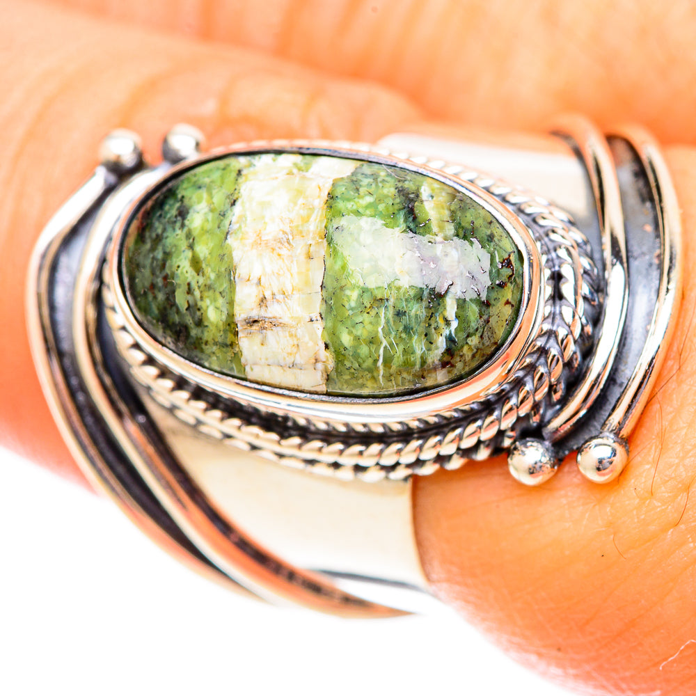 Green Swiss Opal Rings handcrafted by Anasilvercos - RING121462