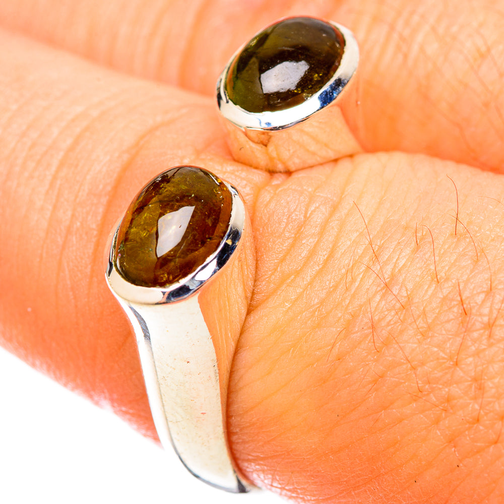 Green Tourmaline Rings handcrafted by Anasilvercos - RING121468