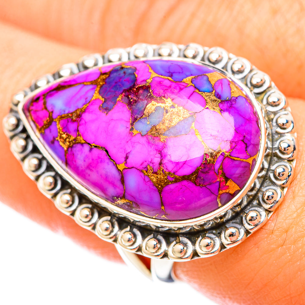 Purple Copper Composite Turquoise Rings handcrafted by Anasilvercos - RING121482
