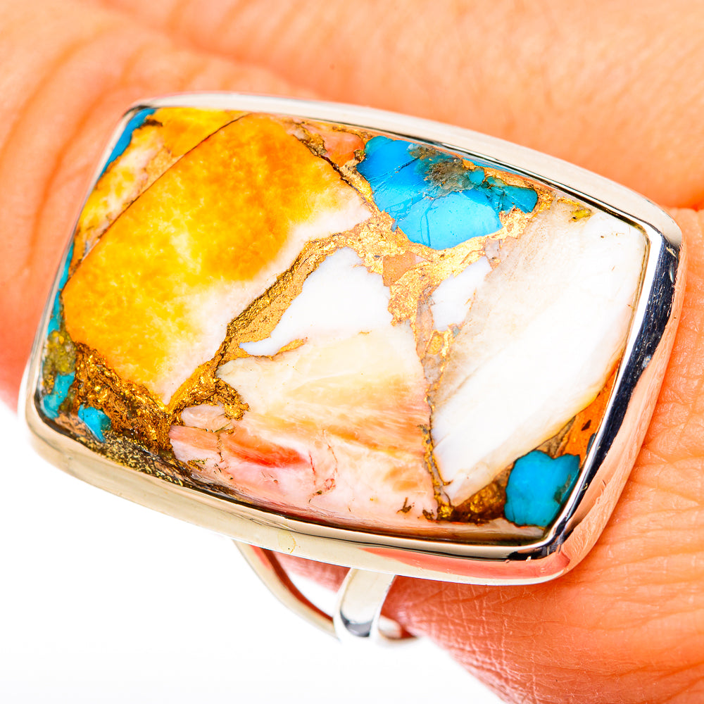 Spiny Oyster Turquoise Rings handcrafted by Anasilvercos - RING121495