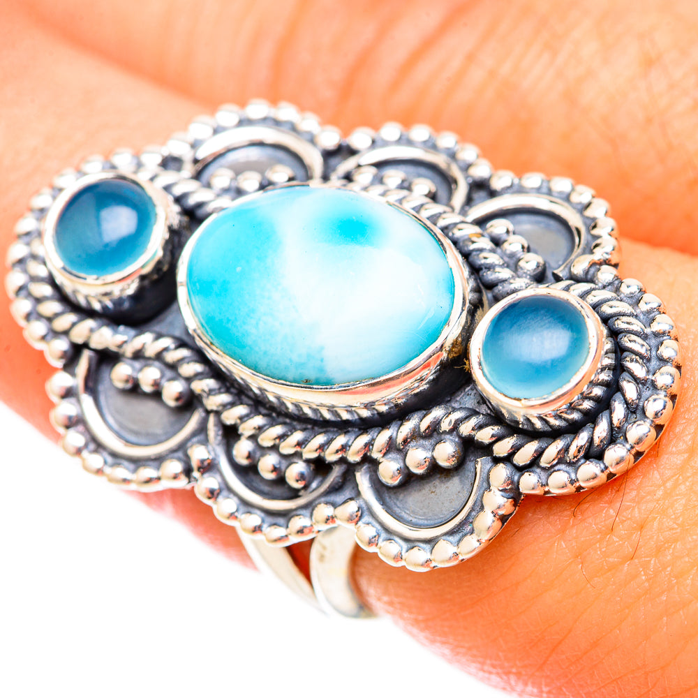 Larimar Rings handcrafted by Anasilvercos - RING121510